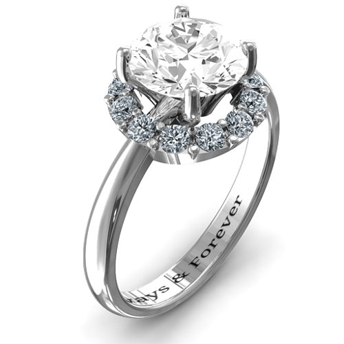 Victoria Single Halo Ring – Sterling Silver with White Premium Zirconia and Cubic Zirconia