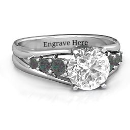 Radiant Love Ring with Collar Gems