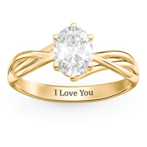 Passion Twist Ring – 18K Gold Plated Silver with White Premium Zirconia
