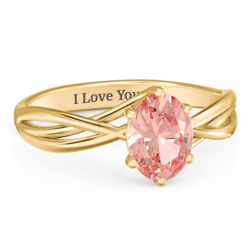Passion Twist Ring – 18K Gold Plated Silver with Morganite
