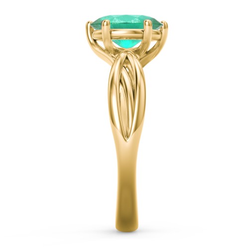 Passion Twist Ring – 18K Gold Plated Silver with Emerald