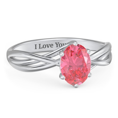 Passion Twist Ring – Sterling Silver with Fancy Pink Premium Zirconia