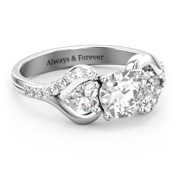 Hearts United Gemstone Ring with Accents