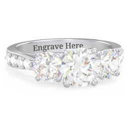Majestic 3 Stone Eternity Ring with Accents