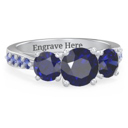 Majestic 3 Stone Eternity Ring with Accents