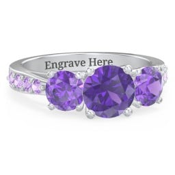 Majestic 3 Stone Eternity Ring with Accents