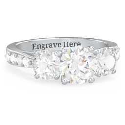 Majestic 3 Stone Eternity Ring with Accents