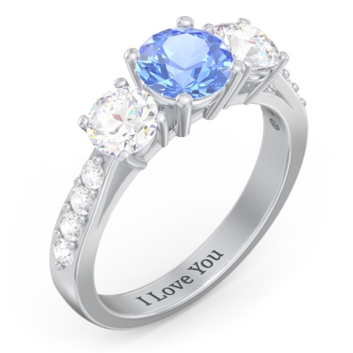 Majestic 3 Stone Eternity Ring with Accents