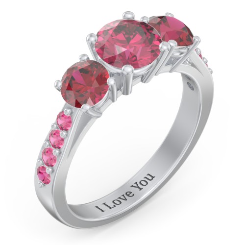 Majestic 3 Stone Eternity Ring with Accents