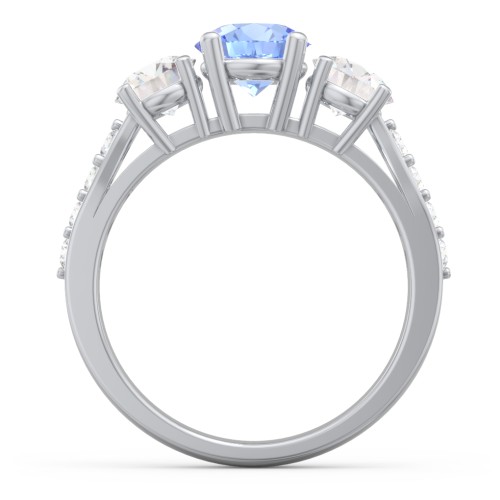 Majestic 3 Stone Eternity Ring with Accents