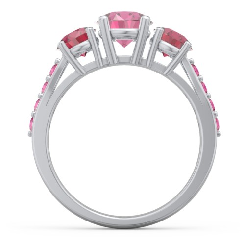 Majestic 3 Stone Eternity Ring with Accents