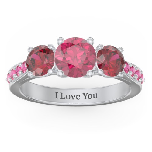 Majestic 3 Stone Eternity Ring with Accents