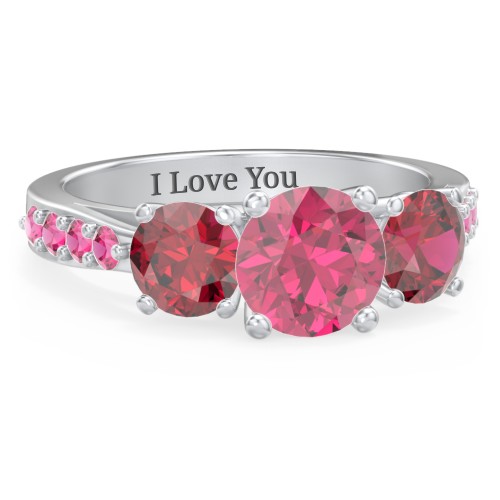 Majestic 3 Stone Eternity Ring with Accents