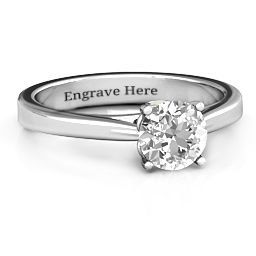Royal Tulip Ring with Bezel Collar Stone in 925 Sterling Silver with White Premium Zirconia and Opal