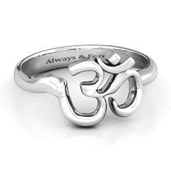 925 Sterling Silver Om Symbol Yoga Ring