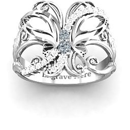 Glimmering Butterfly Ring