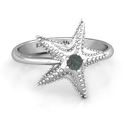 Starfish Ring in 925 Sterling Silver with Alexandrite