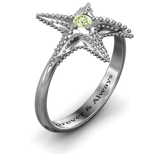 Starfish Ring – Sterling Silver with Peridot