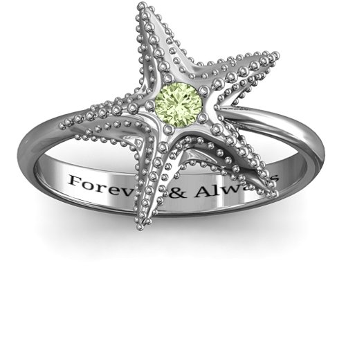 Starfish Ring – Sterling Silver with Peridot