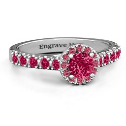 Graceful Shine Vintage Ring in 925 Sterling Silver with Ruby and Red Premium Zirconia