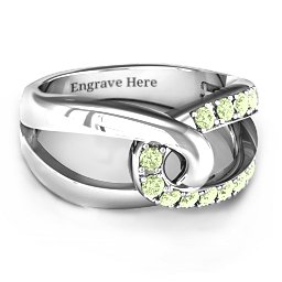 Infinity Embrace Ring in 925 Sterling Silver with Peridot