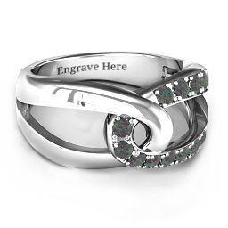 Infinity Embrace Ring in 925 Sterling Silver with Alexandrite