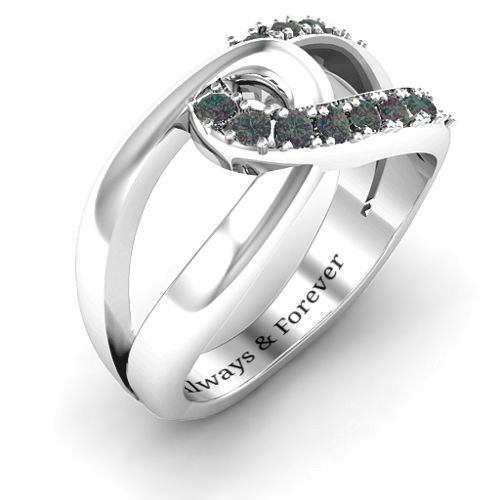 Infinity Embrace Ring – Sterling Silver with Alexandrite