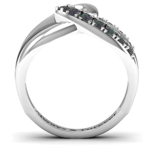 Infinity Embrace Ring – Sterling Silver with Alexandrite