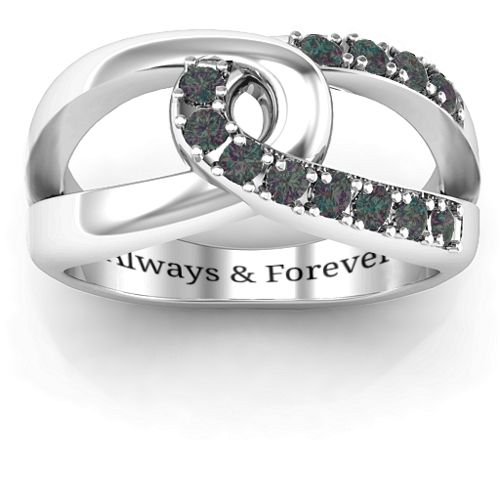 Infinity Embrace Ring – Sterling Silver with Alexandrite