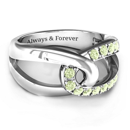 Infinity Embrace Ring – Sterling Silver with Peridot
