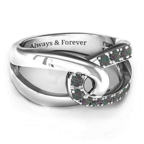 Infinity Embrace Ring – Sterling Silver with Alexandrite