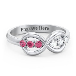 Engravable Infinity Ring with Birthstones