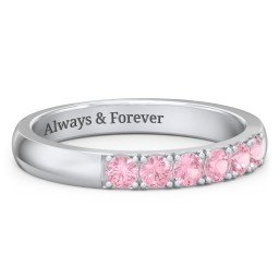 3 - 11 Gemstone Affinity Ring in 925 Sterling Silver with Pink Tourmaline, Cubic Zirconia, and Amethyst