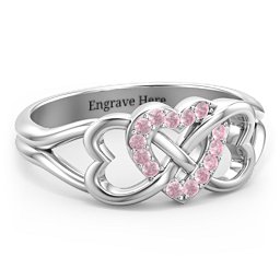 Triple Heart Infinity Ring