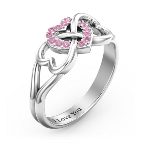 Triple Heart Infinity Ring