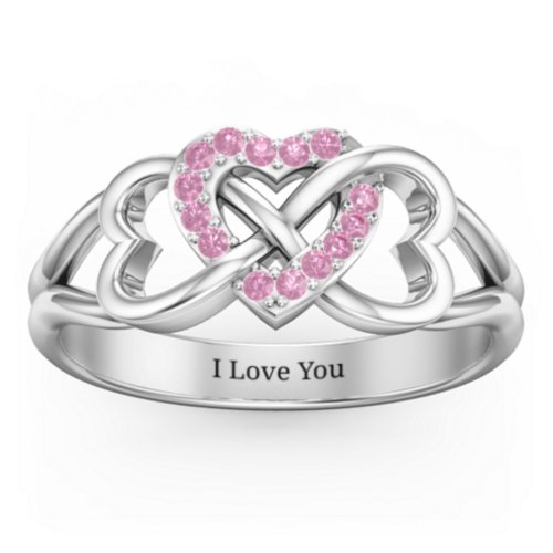 Triple Heart Infinity Ring