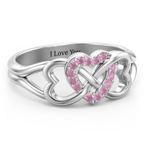 Triple Heart Infinity Ring