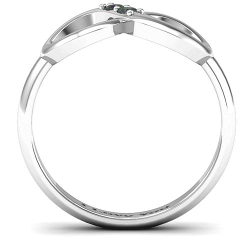 "Twosome" Infinity Ring – Sterling Silver with Alexandrite