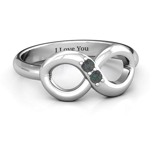 "Twosome" Infinity Ring – Sterling Silver with Alexandrite