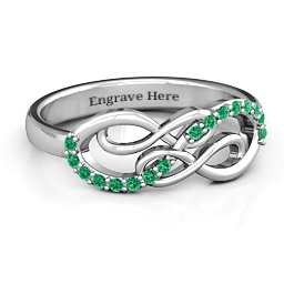 Everlasting Infinity Ring with Gemstones