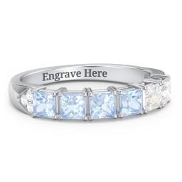 Classic 2-7 Princess Cut Ring with Accents