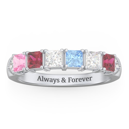 Classic 2-7 Princess Cut Ring with Accents