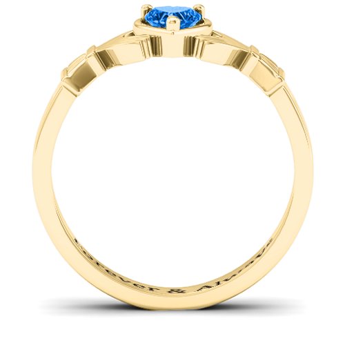 Heart Stone Claddagh Ring