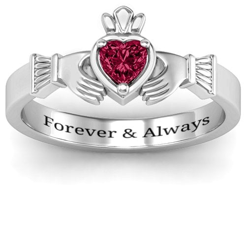 Heart Stone Claddagh Ring