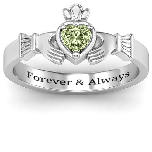 Heart Stone Claddagh Ring
