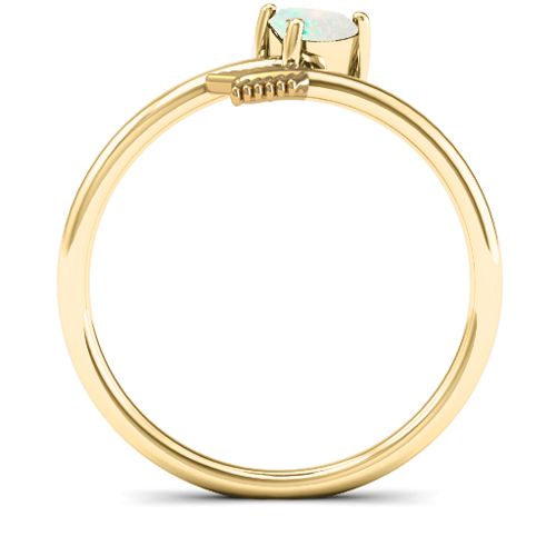 Heart & Arrow Ring – 18K Gold Plated Silver with Opal