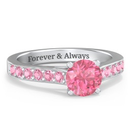Elegant Duchess Ring with Shoulder Accents in 925 Sterling Silver with Morganite and Pink Tourmaline