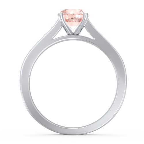 Elegant Duchess Ring with Shoulder Accents – Sterling Silver with Morganite and Pink Tourmaline