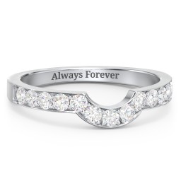 U-Shape Shadow Ring in 925 Sterling Silver with Diamond