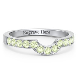 U-Shape Shadow Ring in 925 Sterling Silver with Peridot